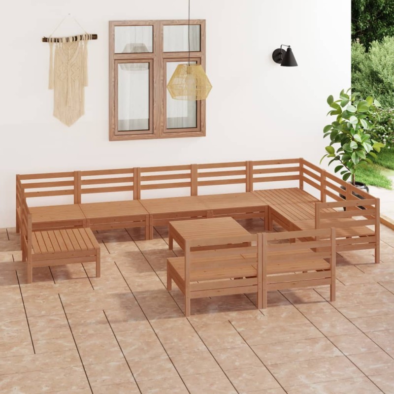 vidaXL 11-tlg. Garten-Lounge-Set Massivholz Kiefer Honigbraun vidaXL 11-tlg. Garten-Lounge-Set Massivholz Kiefer Honigbraun