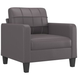 vidaXL Sessel Grau 60 cm Kunstleder