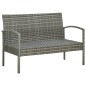 vidaXL 4-tlg. Garten-Lounge-Set mit Auflagen Poly Rattan Grau vidaXL 4-tlg. Garten-Lounge-Set mit Auflagen Poly Rattan Grau