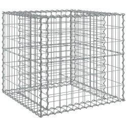 vidaXL Gabionenkorb Silbern 70x70x65 cm Verzinktes Eisen