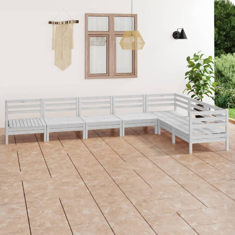 vidaXL 7-tlg. Garten-Lounge-Set Massivholz Kiefer Weiß vidaXL 7-tlg. Garten-Lounge-Set Massivholz Kiefer Weiß