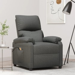 vidaXL Massagesessel mit Aufstehhilfe Dunkelgrau Stoff