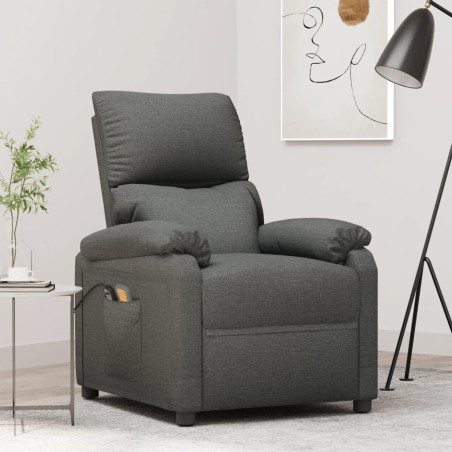 vidaXL Massagesessel mit Aufstehhilfe Dunkelgrau Stoff
