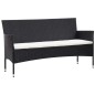 5-tlg. Garten-Lounge-Set mit Auflagen Poly Rattan Schwarz 5-tlg. Garten-Lounge-Set mit Auflagen Poly Rattan Schwarz