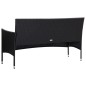 5-tlg. Garten-Lounge-Set mit Auflagen Poly Rattan Schwarz 5-tlg. Garten-Lounge-Set mit Auflagen Poly Rattan Schwarz