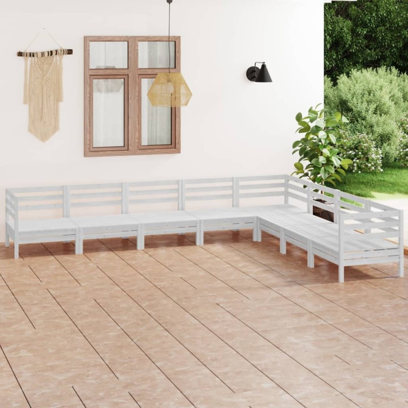 vidaXL 8-tlg. Garten-Lounge-Set Massivholz Kiefer Weiß vidaXL 8-tlg. Garten-Lounge-Set Massivholz Kiefer Weiß
