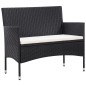 5-tlg. Garten-Lounge-Set mit Auflagen Poly Rattan Schwarz 5-tlg. Garten-Lounge-Set mit Auflagen Poly Rattan Schwarz
