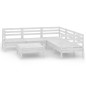 vidaXL 6-tlg. Garten-Lounge-Set Massivholz Kiefer Weiß vidaXL 6-tlg. Garten-Lounge-Set Massivholz Kiefer Weiß