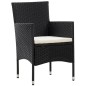 5-tlg. Garten-Lounge-Set mit Auflagen Poly Rattan Schwarz 5-tlg. Garten-Lounge-Set mit Auflagen Poly Rattan Schwarz