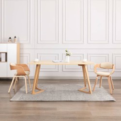vidaXL Esszimmerstühle 2 Stk. Bugholz und Kunstleder 