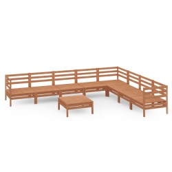 vidaXL 9-tlg. Garten-Lounge-Set Massivholz Kiefer Honigbraun