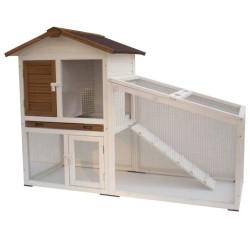 @Pet Kaninchenstall Tommy Weiß und Braun 140x65x100 cm 20072  