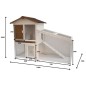 @Pet Kaninchenstall Tommy Weiß und Braun 140x65x100 cm 20072 @Pet Kaninchenstall Tommy Weiß und Braun 140x65x100 cm 20072