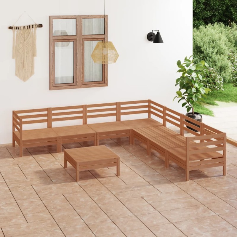 vidaXL 8-tlg. Garten-Lounge-Set Massivholz Kiefer Honigbraun vidaXL 8-tlg. Garten-Lounge-Set Massivholz Kiefer Honigbraun