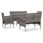 5-tlg. Garten-Lounge-Set mit Auflagen Poly Rattan Grau 5-tlg. Garten-Lounge-Set mit Auflagen Poly Rattan Grau