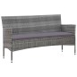 5-tlg. Garten-Lounge-Set mit Auflagen Poly Rattan Grau 5-tlg. Garten-Lounge-Set mit Auflagen Poly Rattan Grau