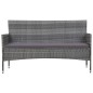 5-tlg. Garten-Lounge-Set mit Auflagen Poly Rattan Grau 5-tlg. Garten-Lounge-Set mit Auflagen Poly Rattan Grau