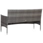 5-tlg. Garten-Lounge-Set mit Auflagen Poly Rattan Grau 5-tlg. Garten-Lounge-Set mit Auflagen Poly Rattan Grau