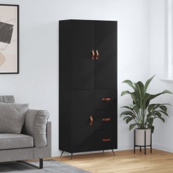 vidaXL Highboard Schwarz 69,5x34x180 cm Holzwerkstoff