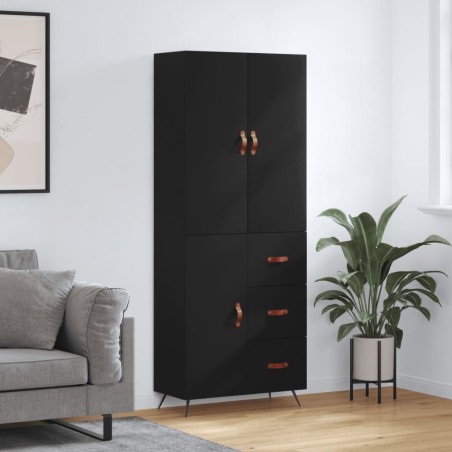 vidaXL Highboard Schwarz 69,5x34x180 cm Holzwerkstoff
