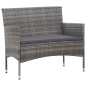 5-tlg. Garten-Lounge-Set mit Auflagen Poly Rattan Grau 5-tlg. Garten-Lounge-Set mit Auflagen Poly Rattan Grau