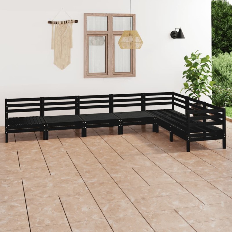 vidaXL 7-tlg. Garten-Lounge-Set Massivholz Kiefer Schwarz vidaXL 7-tlg. Garten-Lounge-Set Massivholz Kiefer Schwarz