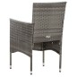 5-tlg. Garten-Lounge-Set mit Auflagen Poly Rattan Grau 5-tlg. Garten-Lounge-Set mit Auflagen Poly Rattan Grau