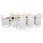 9-tlg. Garten-Essgruppe Poly Rattan Weiß 9-tlg. Garten-Essgruppe Poly Rattan Weiß