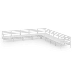 vidaXL 9-tlg. Garten-Lounge-Set Massivholz Kiefer Weiß