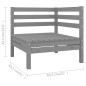 vidaXL 10-tlg. Garten-Lounge-Set Massivholz Kiefer Grau vidaXL 10-tlg. Garten-Lounge-Set Massivholz Kiefer Grau