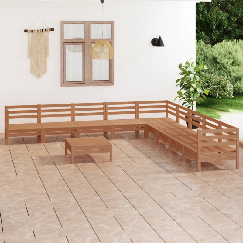 vidaXL 10-tlg. Garten-Lounge-Set Massivholz Kiefer Honigbraun vidaXL 10-tlg. Garten-Lounge-Set Massivholz Kiefer Honigbraun