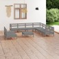 vidaXL 10-tlg. Garten-Lounge-Set Massivholz Kiefer Grau vidaXL 10-tlg. Garten-Lounge-Set Massivholz Kiefer Grau