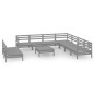 vidaXL 10-tlg. Garten-Lounge-Set Massivholz Kiefer Grau vidaXL 10-tlg. Garten-Lounge-Set Massivholz Kiefer Grau