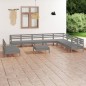 vidaXL 11-tlg. Garten-Lounge-Set Massivholz Kiefer Grau vidaXL 11-tlg. Garten-Lounge-Set Massivholz Kiefer Grau
