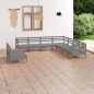 vidaXL 9-tlg. Garten-Lounge-Set Massivholz Kiefer Grau vidaXL 9-tlg. Garten-Lounge-Set Massivholz Kiefer Grau