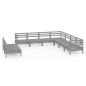 vidaXL 9-tlg. Garten-Lounge-Set Massivholz Kiefer Grau vidaXL 9-tlg. Garten-Lounge-Set Massivholz Kiefer Grau