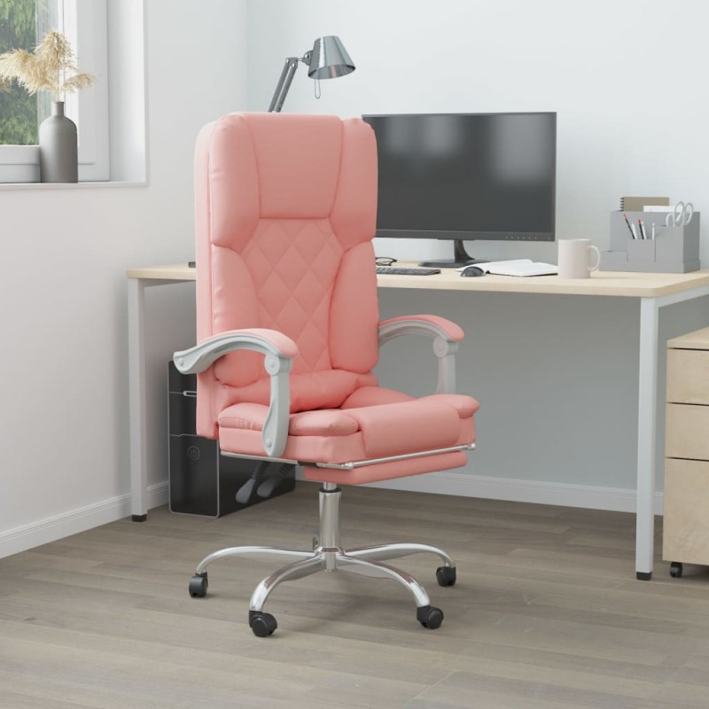 vidaXL Bürostuhl mit Massagefunktion Rosa Kunstleder vidaXL Bürostuhl mit Massagefunktion Rosa Kunstleder