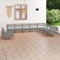 vidaXL 10-tlg. Garten-Lounge-Set Massivholz Kiefer Grau vidaXL 10-tlg. Garten-Lounge-Set Massivholz Kiefer Grau
