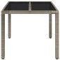 vidaXL Gartentisch mit Glasplatte Grau 90x90x75 cm Poly Rattan vidaXL Gartentisch mit Glasplatte Grau 90x90x75 cm Poly Rattan