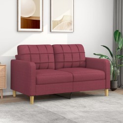 vidaXL 2-Sitzer-Sofa Weinrot 140 cm Stoff