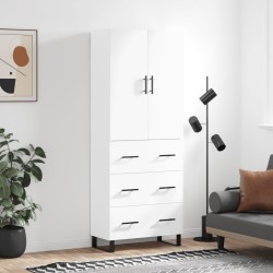 vidaXL Highboard Hochglanz-Weiß 69,5x34x180 cm Holzwerkstoff