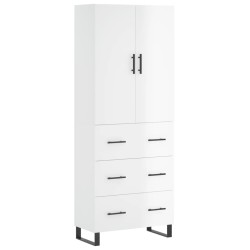 vidaXL Highboard Hochglanz-Weiß 69,5x34x180 cm Holzwerkstoff
