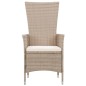 vidaXL 7-tlg. Garten-Essgruppe mit Auflagen Poly Rattan Beige vidaXL 7-tlg. Garten-Essgruppe mit Auflagen Poly Rattan Beige