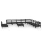 vidaXL 12-tlg. Garten-Lounge-Set Massivholz Kiefer Schwarz vidaXL 12-tlg. Garten-Lounge-Set Massivholz Kiefer Schwarz