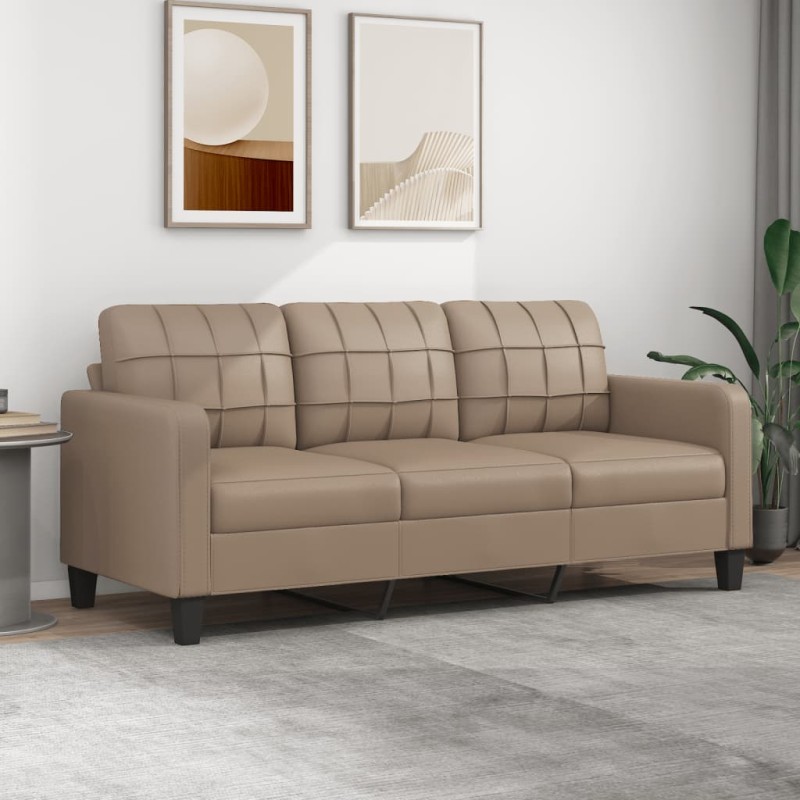 vidaXL 3-Sitzer-Sofa Cappuccino-Braun 180 cm Kunstleder vidaXL 3-Sitzer-Sofa Cappuccino-Braun 180 cm Kunstleder
