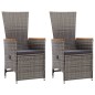 Garten-Liegestühle 2 Stk. mit Auflagen Poly Rattan Grau Garten-Liegestühle 2 Stk. mit Auflagen Poly Rattan Grau
