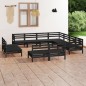 vidaXL 11-tlg. Garten-Lounge-Set Massivholz Kiefer Schwarz vidaXL 11-tlg. Garten-Lounge-Set Massivholz Kiefer Schwarz