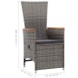 Garten-Liegestühle 2 Stk. mit Auflagen Poly Rattan Grau Garten-Liegestühle 2 Stk. mit Auflagen Poly Rattan Grau