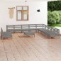 vidaXL 12-tlg. Garten-Lounge-Set Massivholz Kiefer Grau vidaXL 12-tlg. Garten-Lounge-Set Massivholz Kiefer Grau