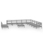 vidaXL 12-tlg. Garten-Lounge-Set Massivholz Kiefer Grau vidaXL 12-tlg. Garten-Lounge-Set Massivholz Kiefer Grau